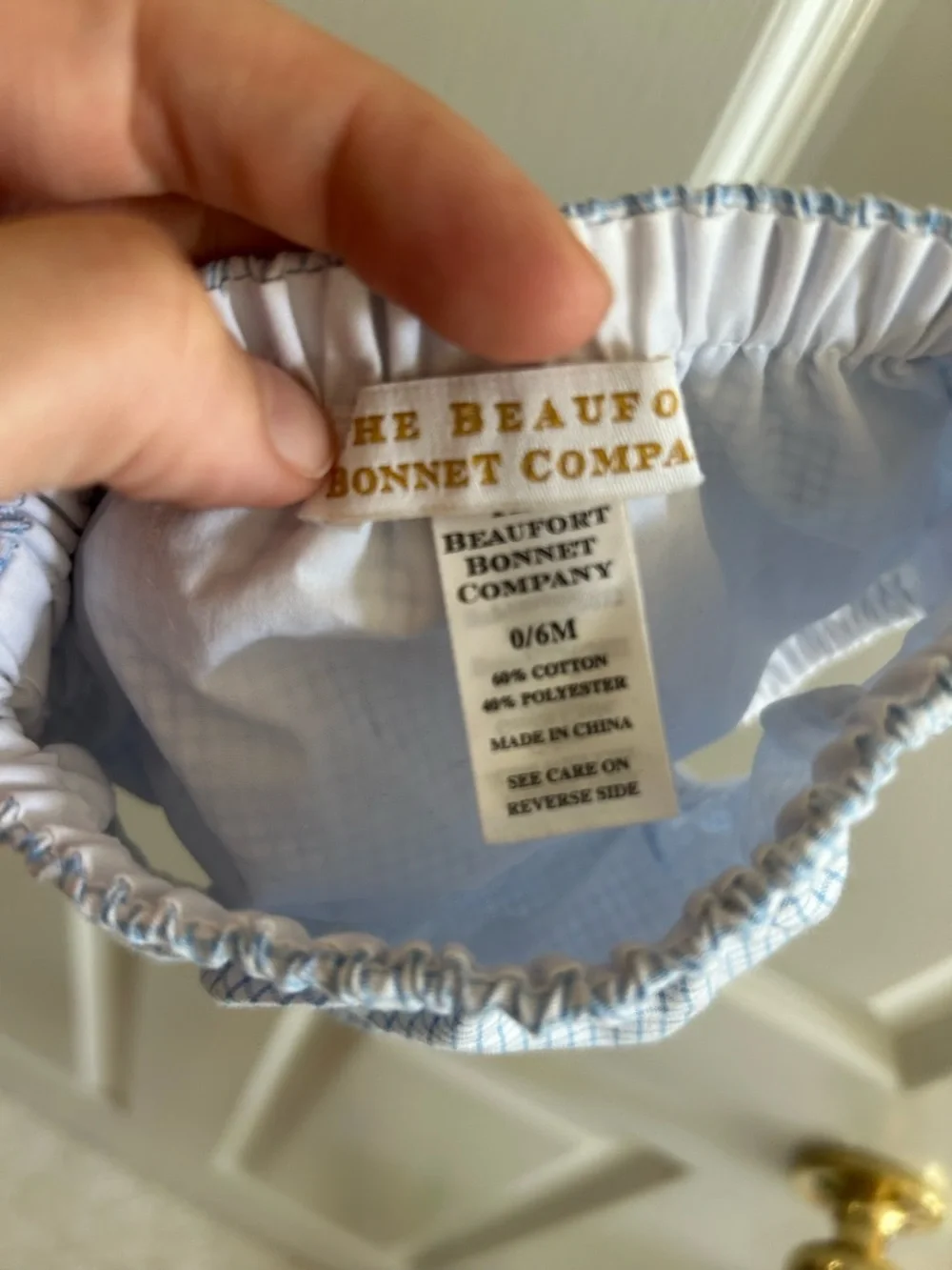 The Beaufort Bonnet Company Blue/White Gingham Kids Matching Set